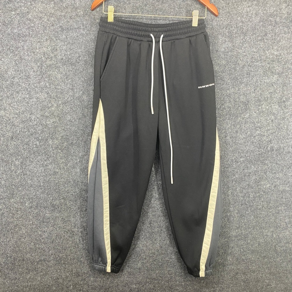 Sumwon Black Colorblock Tapered Joggers Streetwear Sweatpants XS
